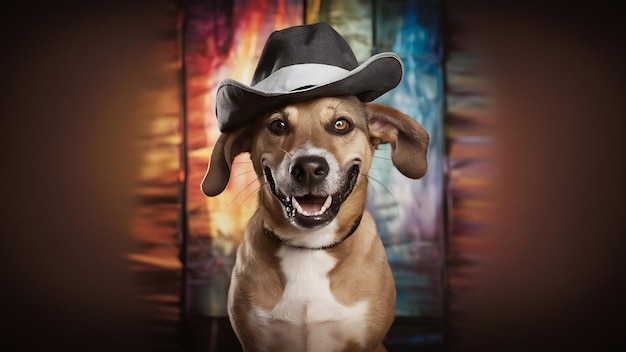 Photo funny portrait with dog