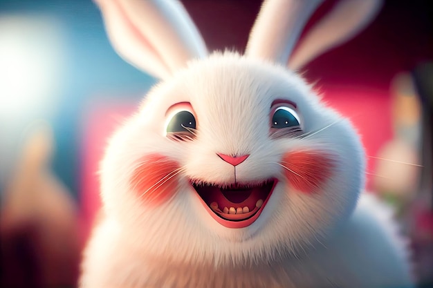 Funny rabbit with big eyes Generative AI Generative AI