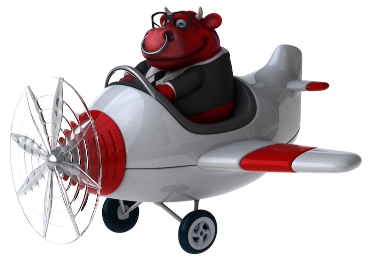 फोटो funny red bull 3d illustration