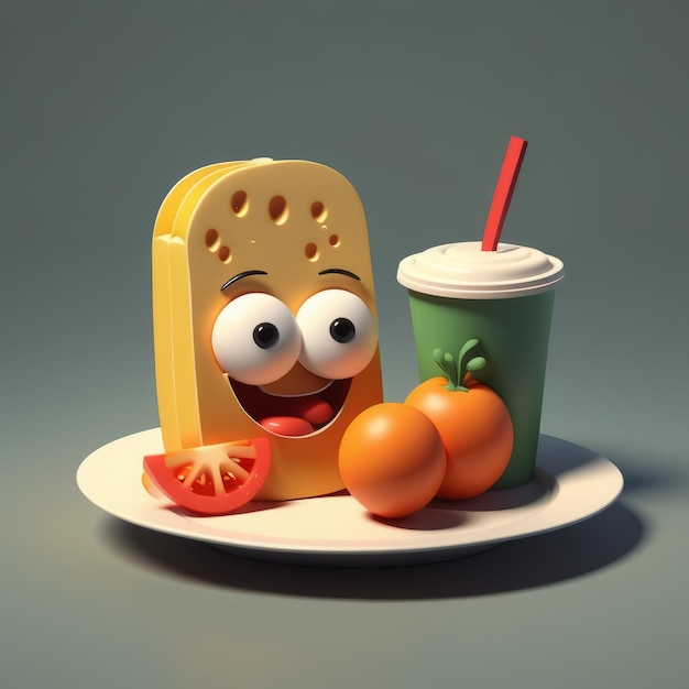 funny sandwich 3D illustration funny sandwich 3D illustration cartoon funny sandwich with ket