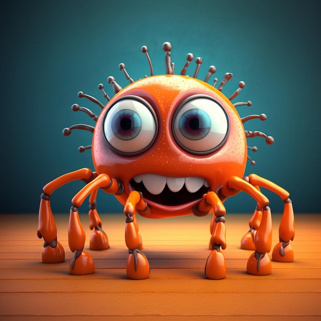 Funny and Scary Spider Cartoon Character