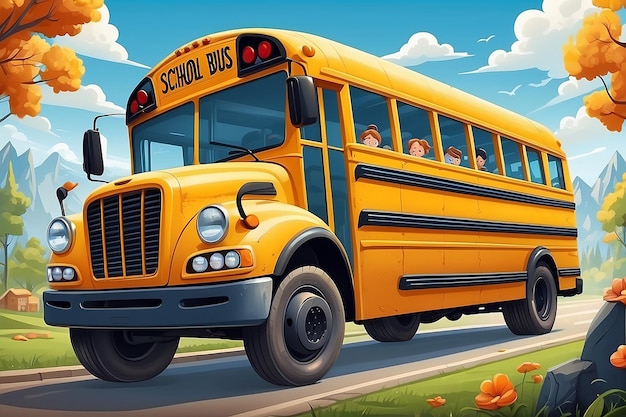 Забавный школьный автобус