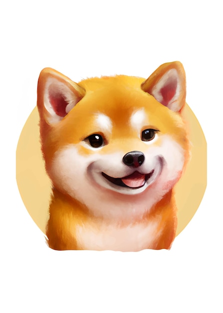 재미있는 Shiba Inu 개 작품 Ai 생성 일러스트레이션