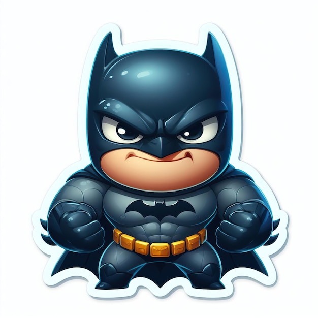 Photo funny sticker of batman isolated on white