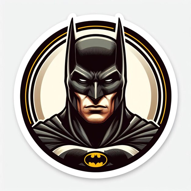 Photo funny sticker of batman isolated on white