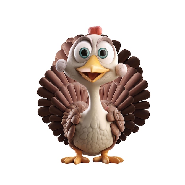 Funny turkey in thanksgiving dinner