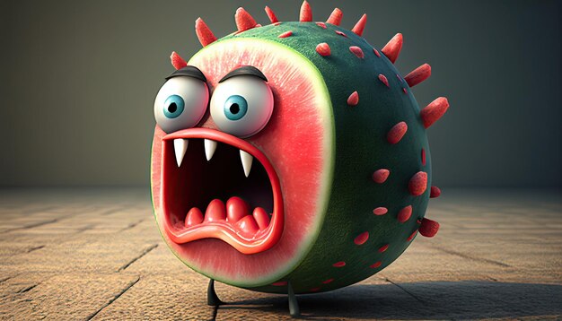 Funny Watermelon Character Design Generative AI