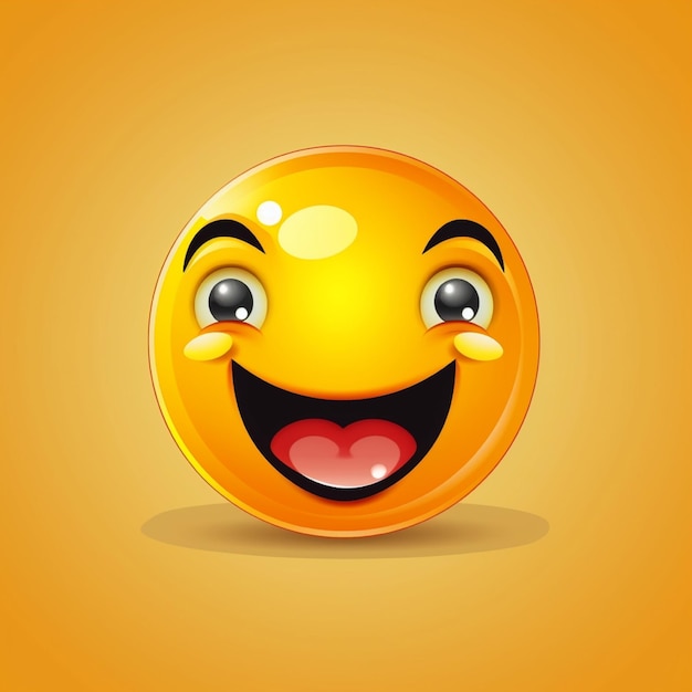 Funny yellow emoticon Emoticon with smiley face Vector illustration