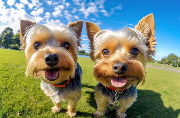 Funny Yorkshire Terrier dogs