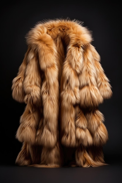 Fur coat on a black background