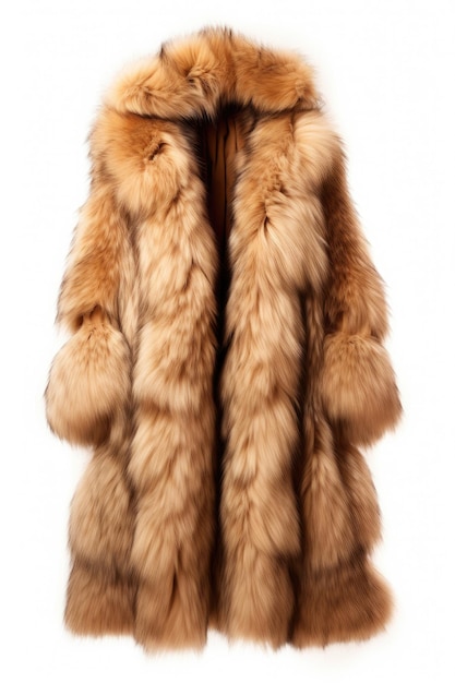 Fur coat on a white background