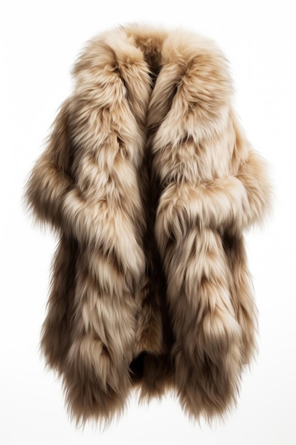 Fur coat on a white background