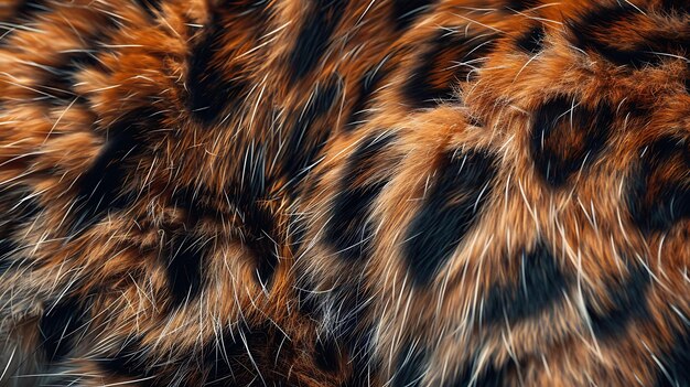 Photo the fur of a tiger is brown and black