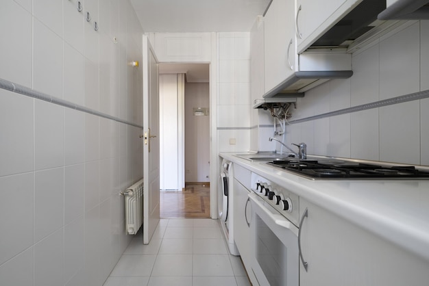 Furnished kitchen on one side of the room