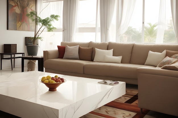 Furniture arranged in the modern living room