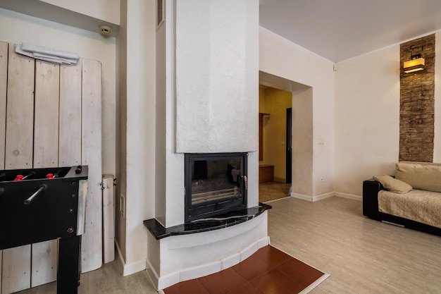 Furniture in interior of living room in apartment