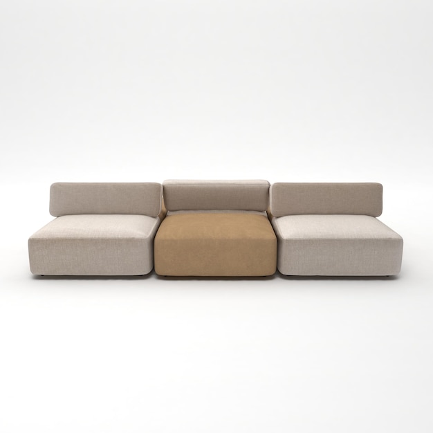 Foto mobili per interni moderni comodo divano su sfondo bianco rendering 3d