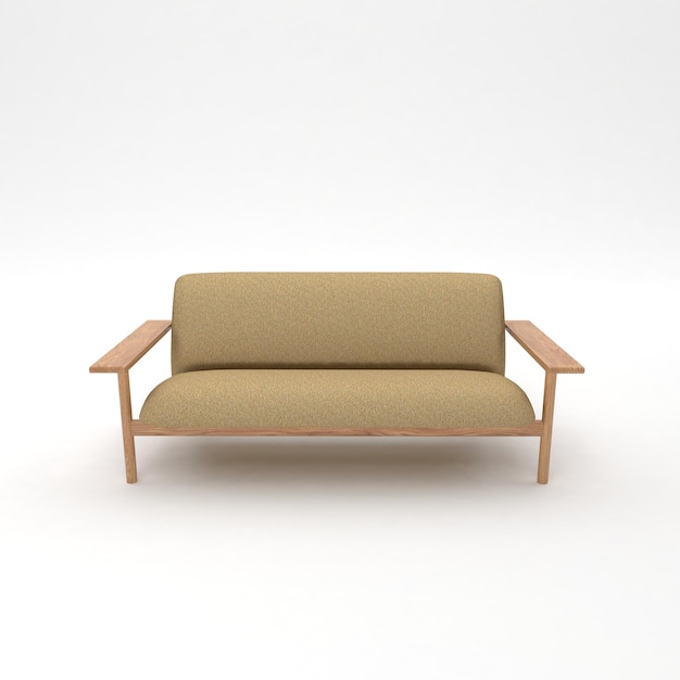 モダンな部屋のインテリアのための家具白い背景の 3 d レンダリングに快適なソファ