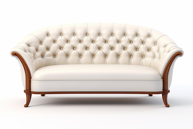 Furniture for modern room interior comfortable sofa on white background 3d rendering