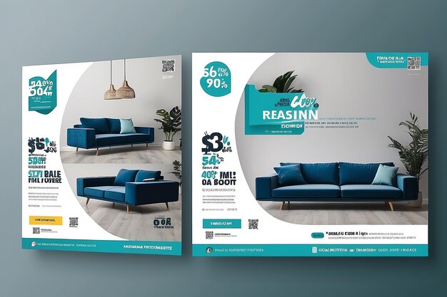 Furniture sale social media promotion banner template