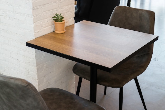 Furniture set in hipster cafe