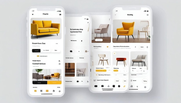 Photo furniture shopping app interface