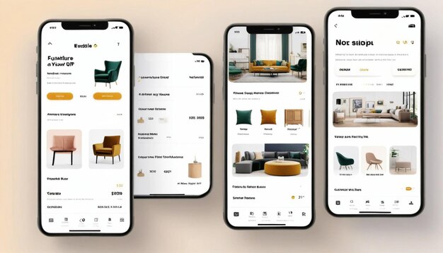 Photo furniture shopping app interface