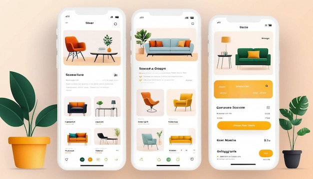 Photo furniture shopping app ui kit