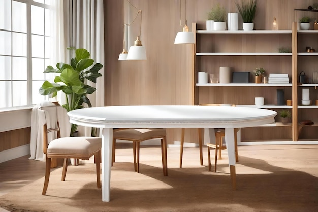 写真 テーブルの家具 白い背景