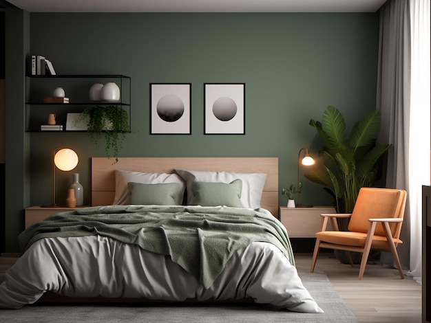 Furniturecentric modern bedroom interior smart design AI Generated