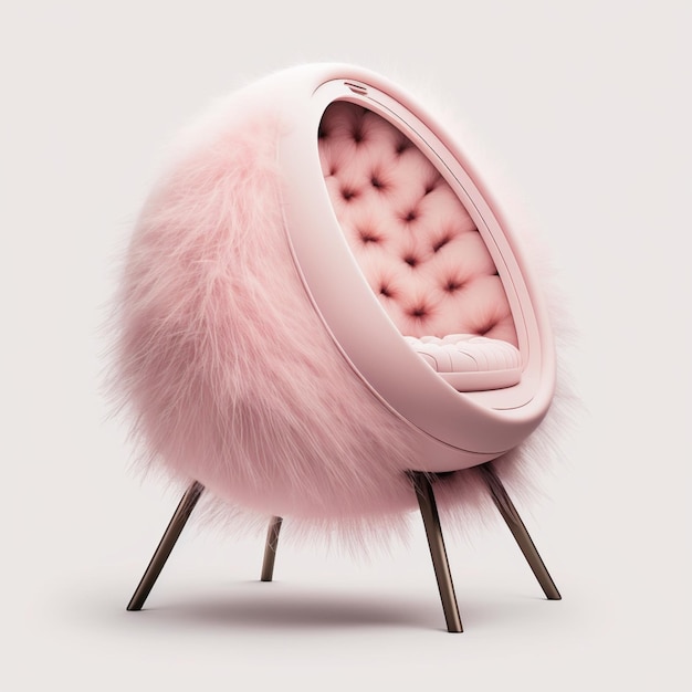 Photo furry armchair generative by ai