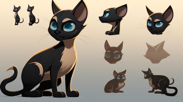 Photo the furry companion unveiling the enchanting sidekick the character design of a siamese cat