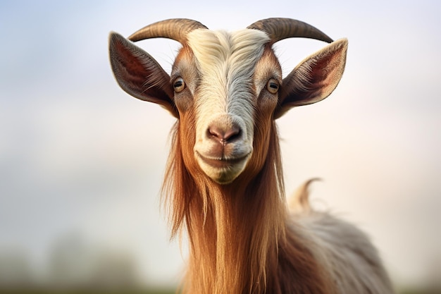 Furry Friend Portrait of a Cute Goat in the Farmyard Generative By Ai