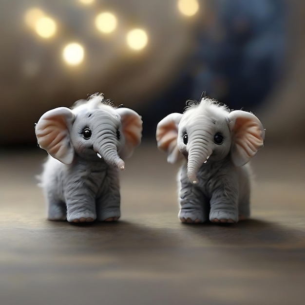 Furry little elephant stud earrings AI