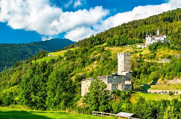 Furstenburg castle and marienberg abbey in burgeis - south tyrol, italy