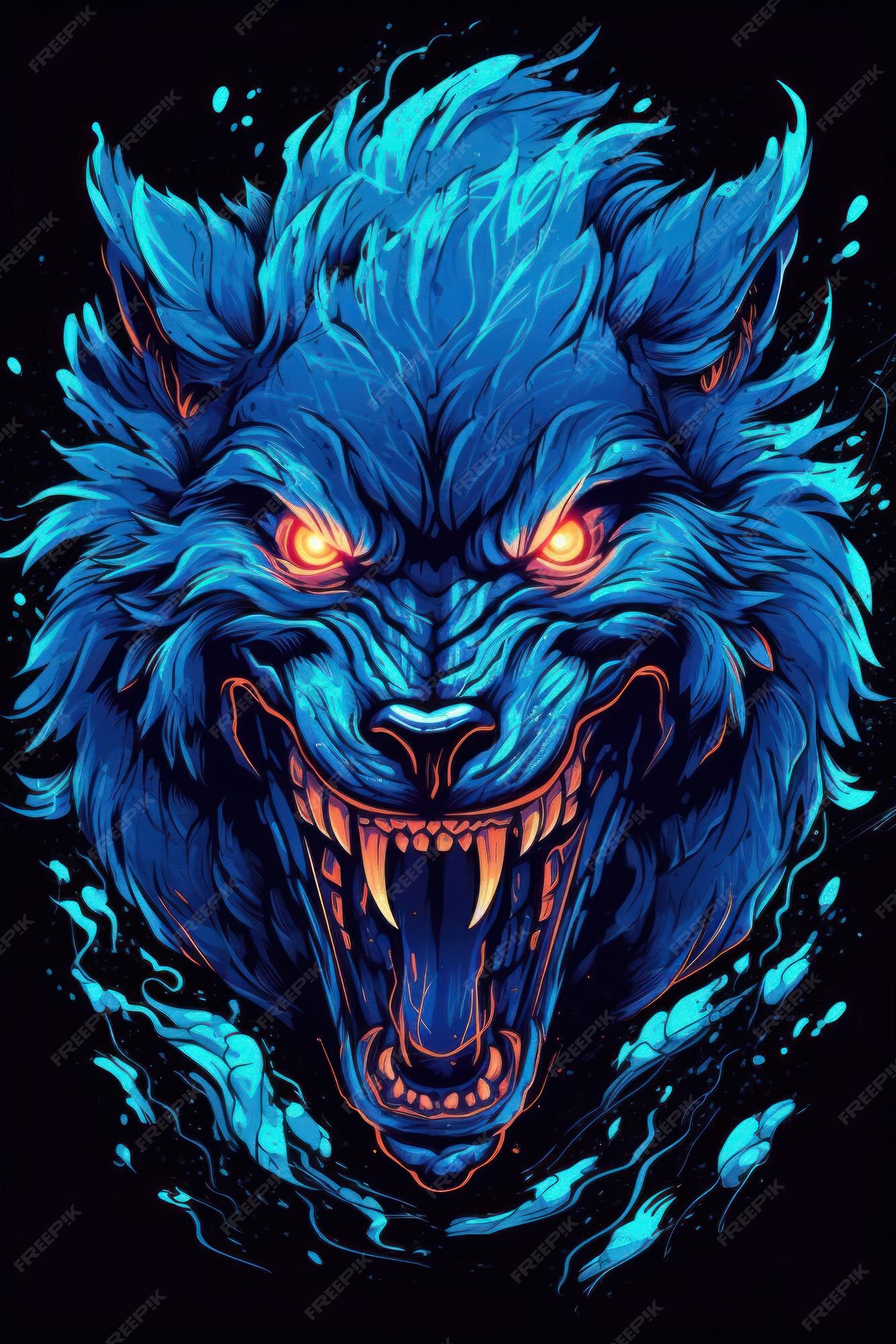Premium AI Image | Fury emotion Mexican gray wolf in an art style