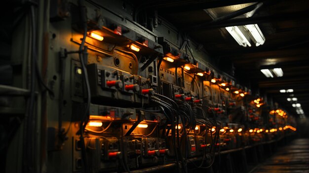 Photo fuse box fixing in a factory basement