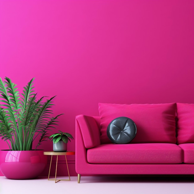 Foto fushia minimalistisch behang hoge kwaliteit 4k hdr