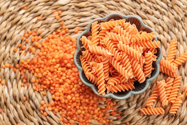 Fusilli red lentil pasta