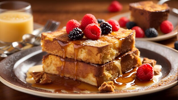 A fusion dish that combines the flavors of cinnamon baked french toast with another cuisine