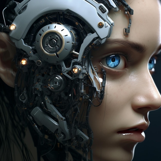 futristic robotic AI girl