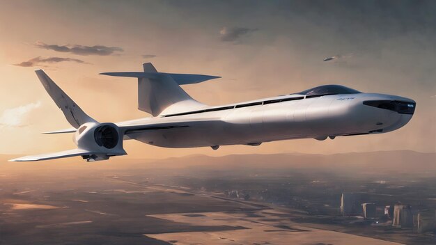 Photo future aircraft background very cool