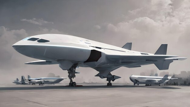 Photo future aircraft background very cool