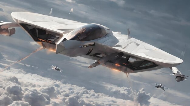 Photo future aircraft background very cool