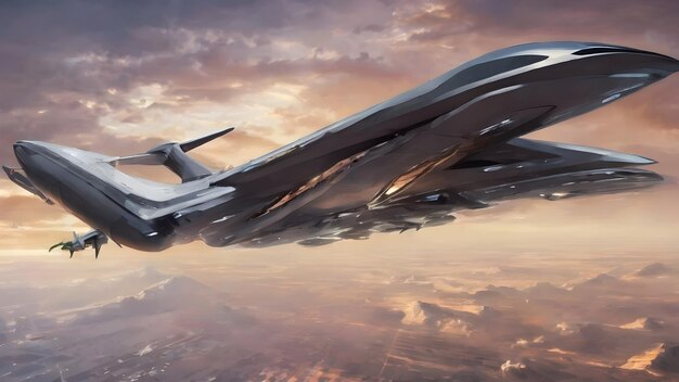 Photo future aircraft background very cool