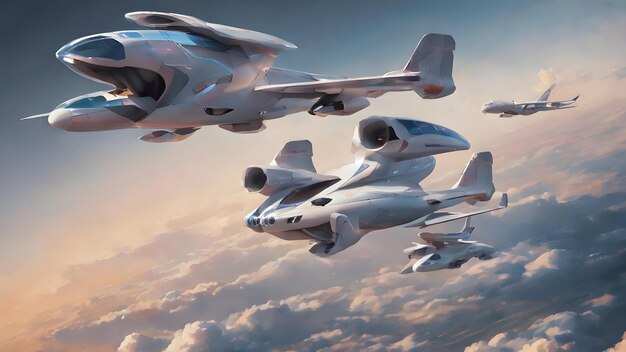 Photo future aircraft background very cool