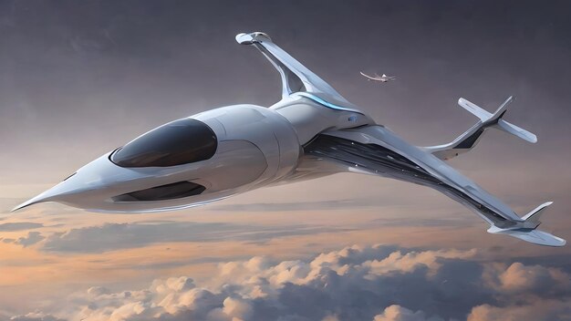 Photo future aircraft background very cool