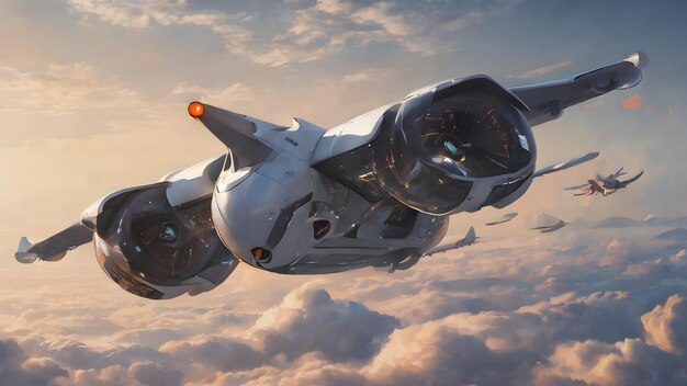 Photo future aircraft background very cool