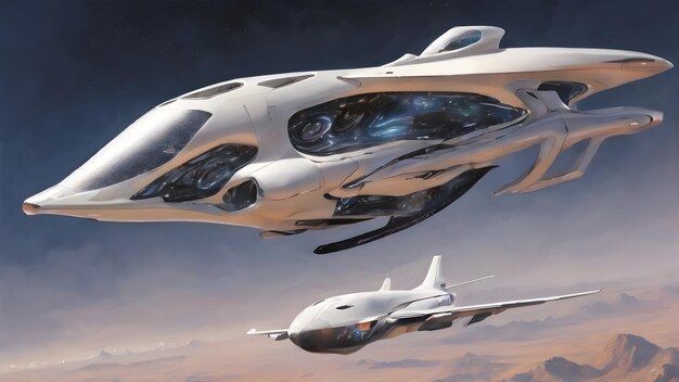 Photo future aircraft background very cool