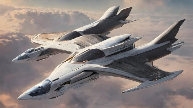 Photo future aircraft background very cool